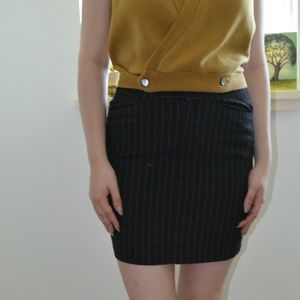 Early 2000's Vintage Striped Black Mini Skirt